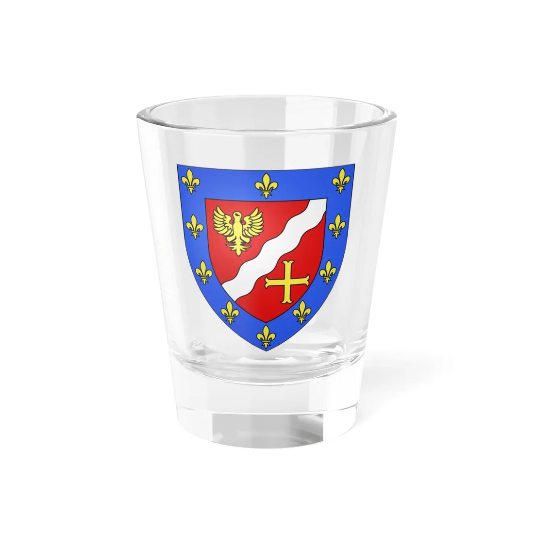 Blason département fr Val-dOise (France) (Coat of Arms) Shot Glass 1.5oz 1.5oz - Go Mug Yourself