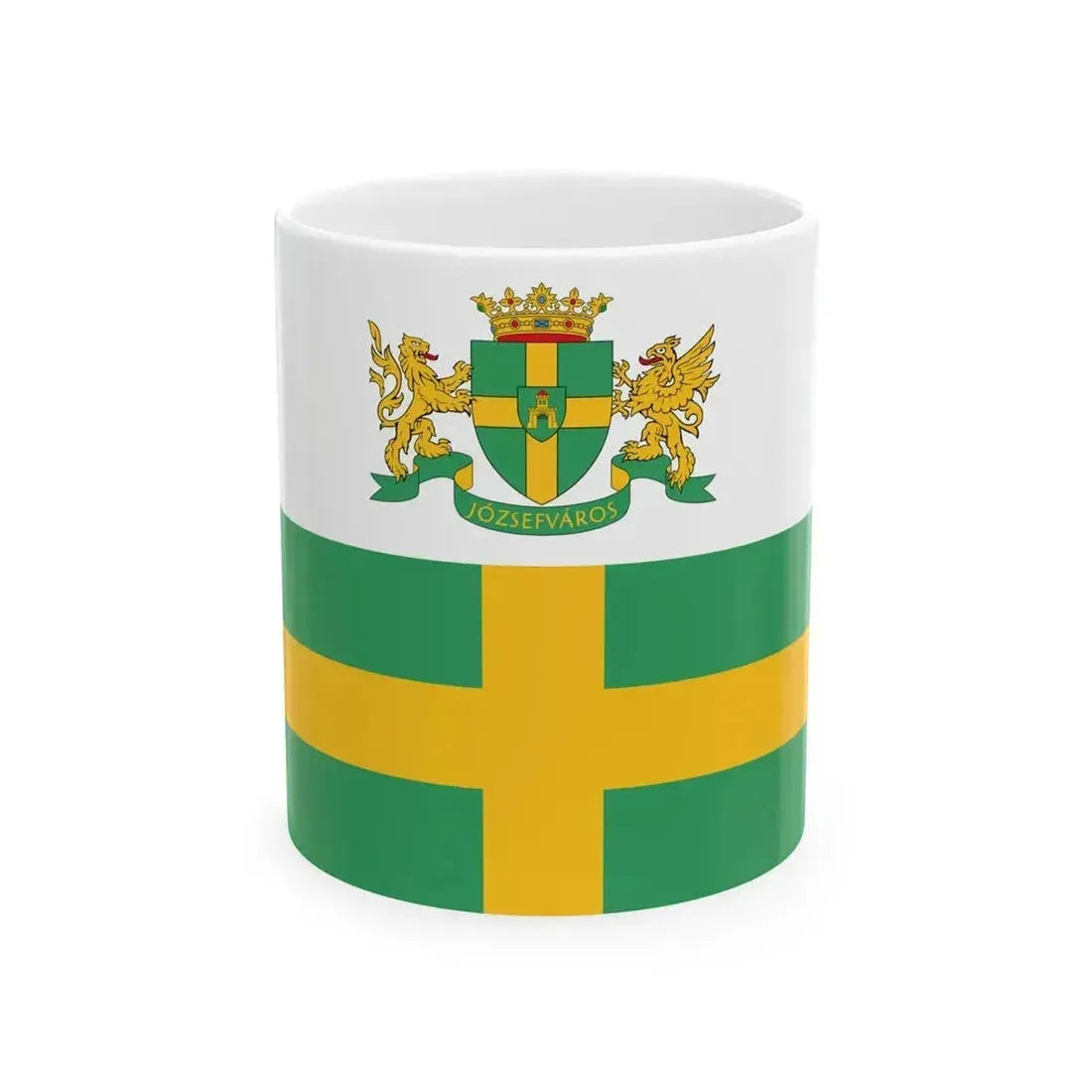 Blason-drapeau jozsefvaros (Hungary) White Coffee Mug 11oz - Go Mug Yourself