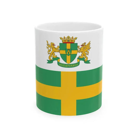 Blason-drapeau jozsefvaros (Hungary) White Coffee Mug 11oz - Go Mug Yourself