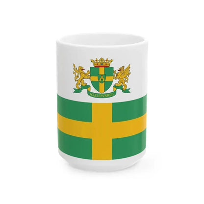 Blason-drapeau jozsefvaros (Hungary) White Coffee Mug 15oz - Go Mug Yourself