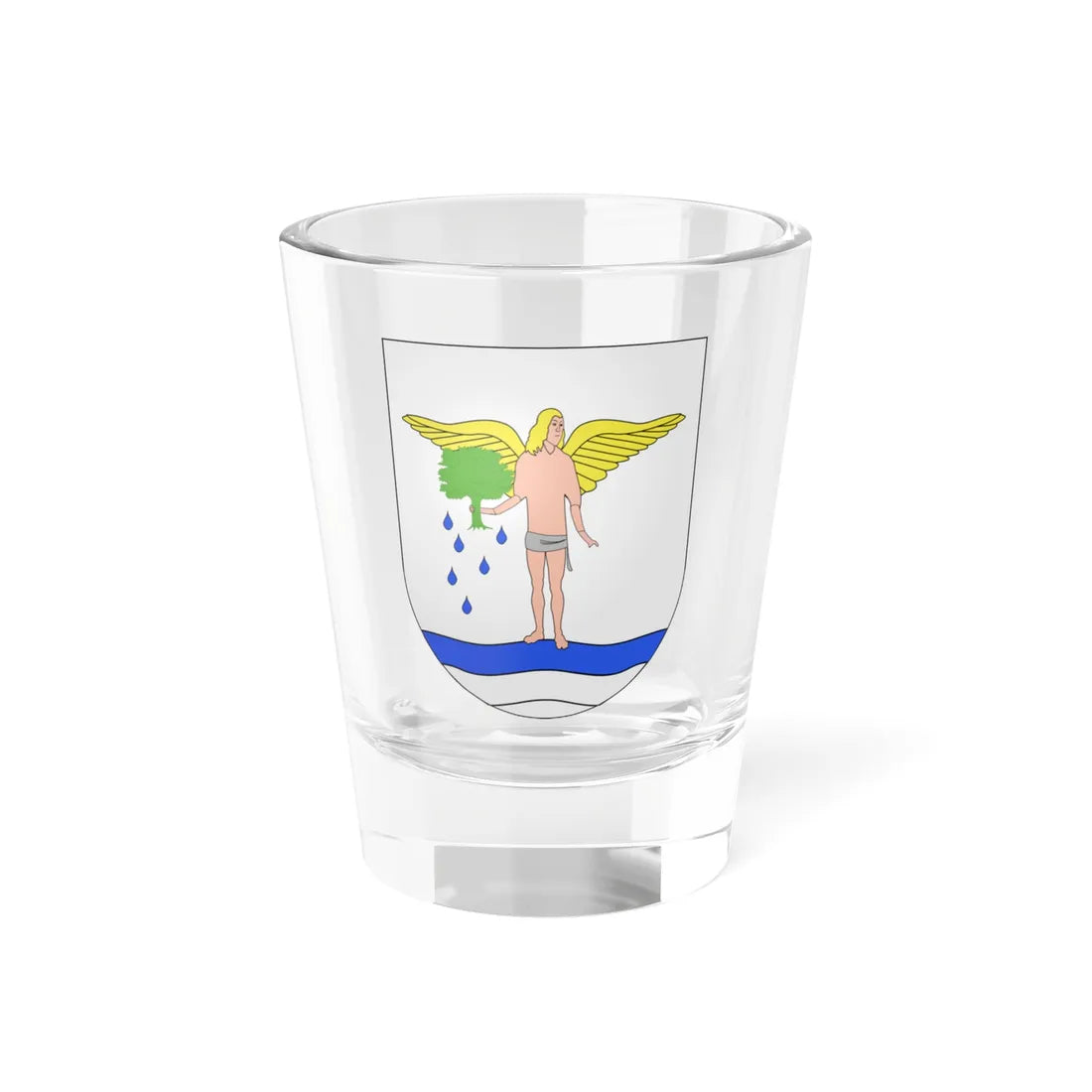 Blason Es famille Abaitua Biscaye (Spain) (Coat of Arms) Shot Glass 1.5oz 1.5oz - Go Mug Yourself