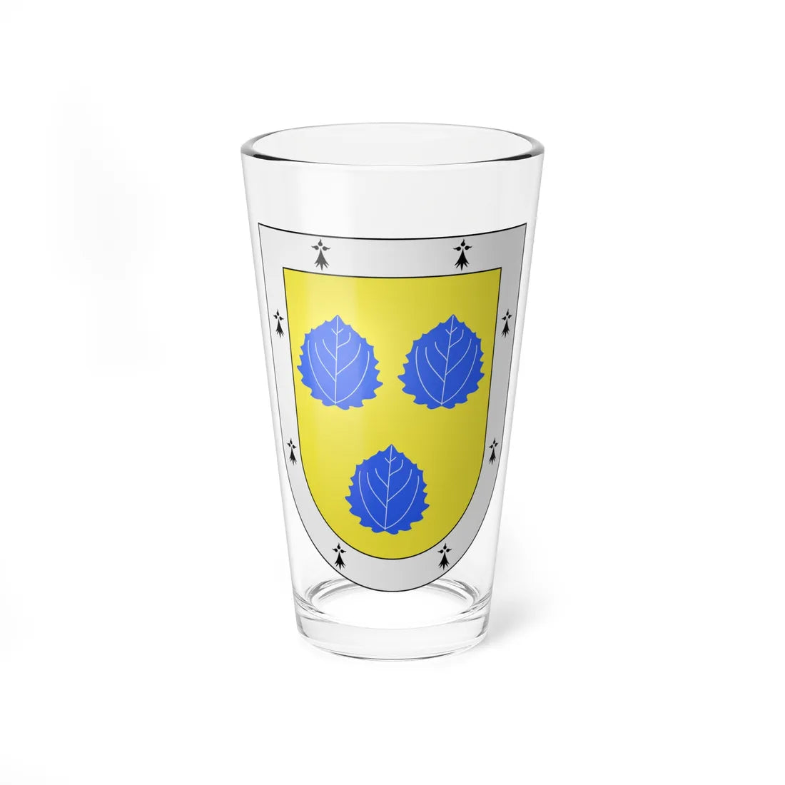 Blason Es famille Abasolo Biscaye (Spain) (Coat of Arms) Pint Glass 16oz 16oz - Go Mug Yourself
