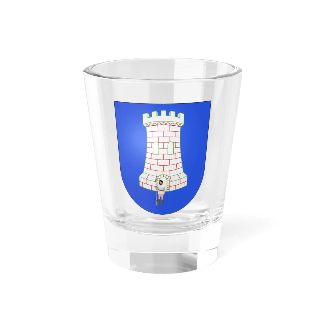 Blason Es famille Aduanes-2 Navarre (Spain) (Coat of Arms) Shot Glass 1.5oz 1.5oz - Go Mug Yourself