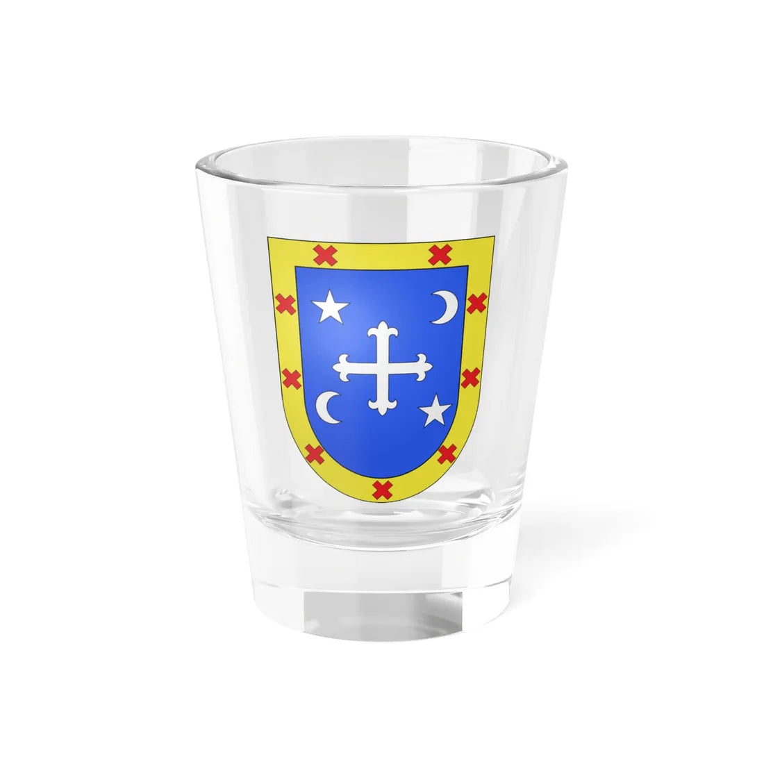 Blason Es famille Adurriagane Biscaye (Spain) (Coat of Arms) Shot Glass 1.5oz 1.5oz - Go Mug Yourself