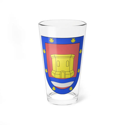 Blason Es famille Aguirre-Recalde Bergara (Spain) (Coat of Arms) Pint Glass 16oz 16oz - Go Mug Yourself