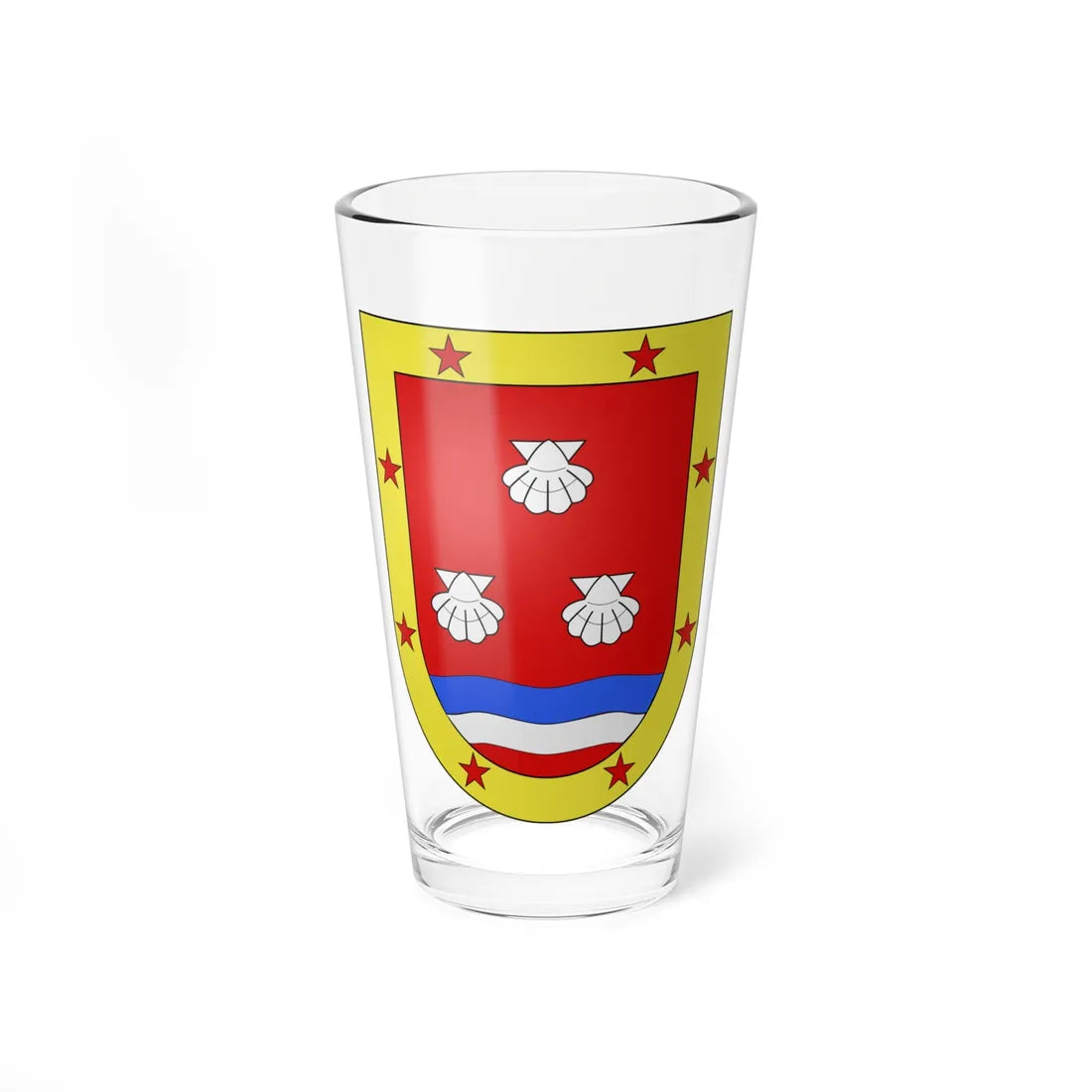 Blason Es famille Aguirrechea Fontarabie (Spain) (Coat of Arms) Pint Glass 16oz 16oz - Go Mug Yourself