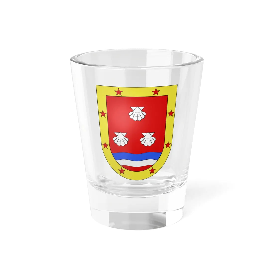 Blason Es famille Aguirrechea Fontarabie (Spain) (Coat of Arms) Shot Glass 1.5oz 1.5oz - Go Mug Yourself
