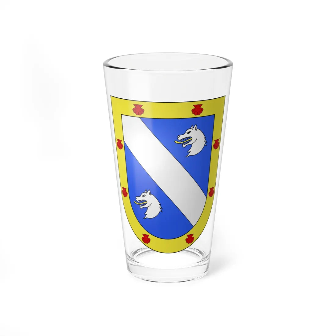 Blason Es famille Aguirreyanza Saint-Sébastien (Spain) (Coat of Arms) Pint Glass 16oz 16oz - Go Mug Yourself