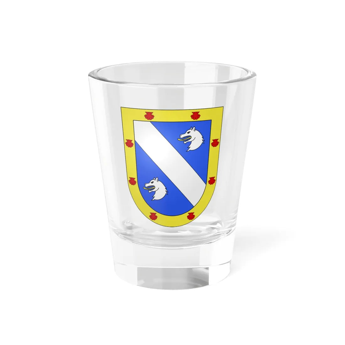 Blason Es famille Aguirreyanza Saint-Sébastien (Spain) (Coat of Arms) Shot Glass 1.5oz 1.5oz - Go Mug Yourself