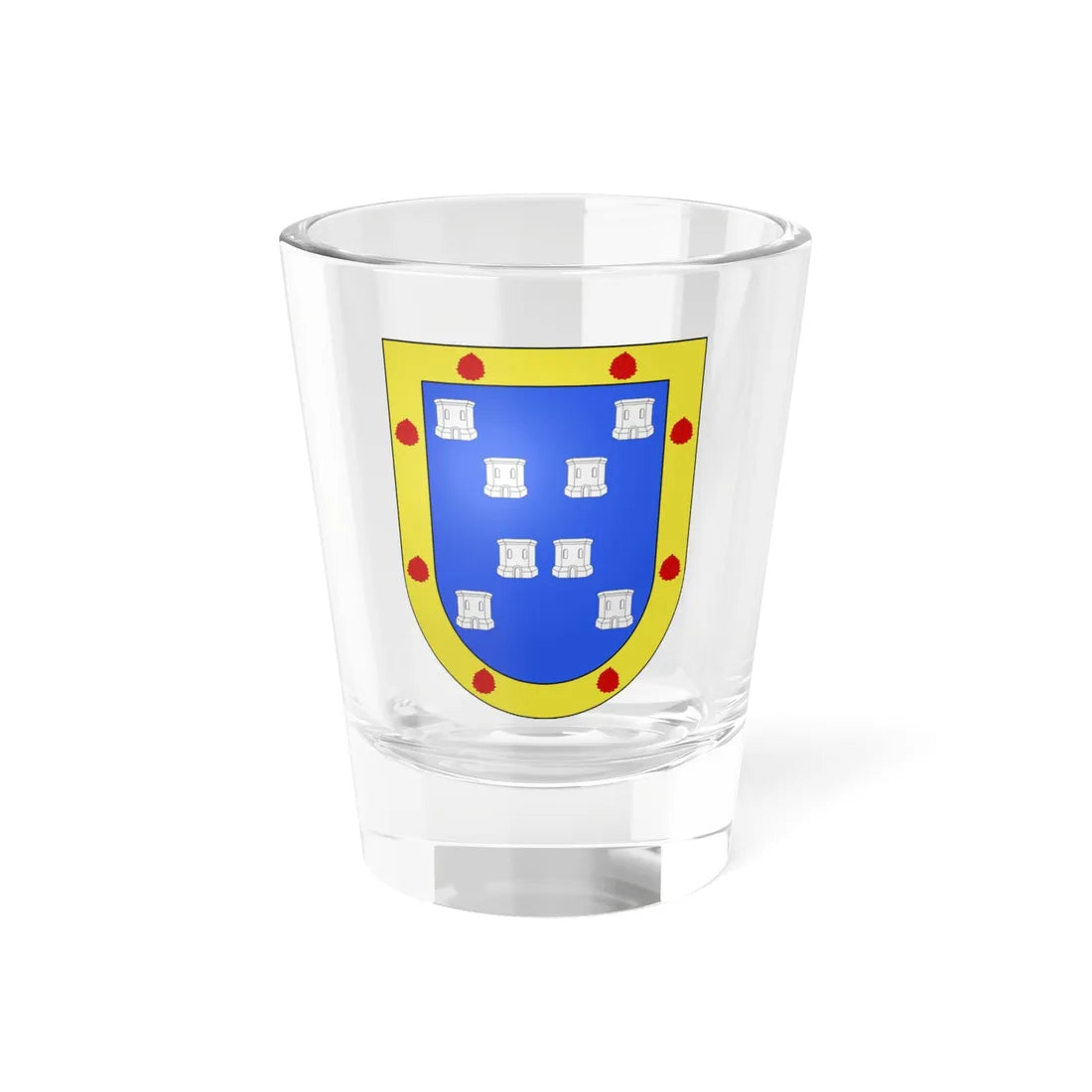 Blason Es famille Akosta Alava (Spain) (Coat of Arms) Shot Glass 1.5oz 1.5oz - Go Mug Yourself