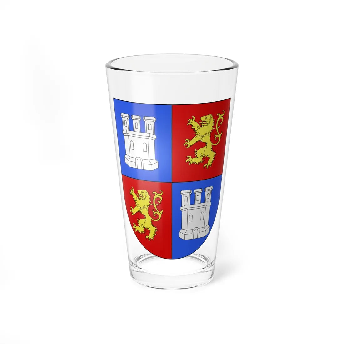 Blason Es famille Albiztur Guipuscoa (Spain) (Coat of Arms) Pint Glass 16oz 16oz - Go Mug Yourself