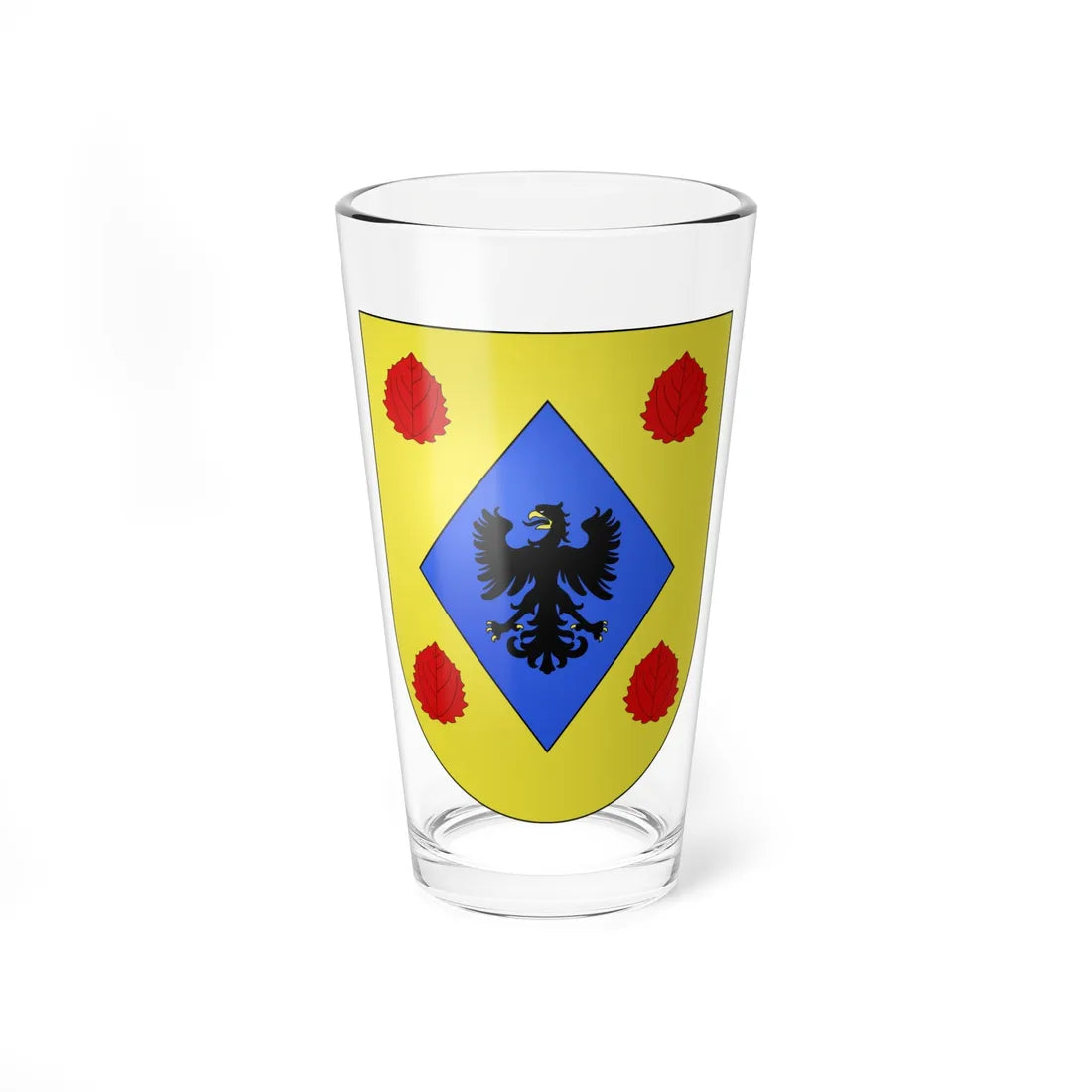 Blason Es famille Alciga Fontarrabie (Spain) (Coat of Arms) Pint Glass 16oz 16oz - Go Mug Yourself