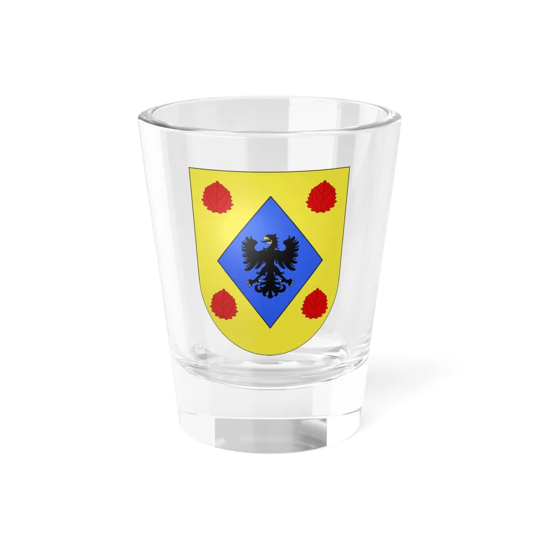 Blason Es famille Alciga Fontarrabie (Spain) (Coat of Arms) Shot Glass 1.5oz 1.5oz - Go Mug Yourself