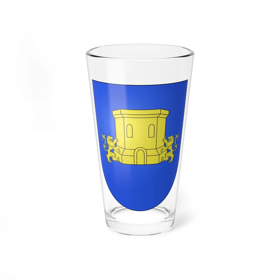 Blason Es famille Alzubide Irun (Spain) (Coat of Arms) Pint Glass 16oz 16oz - Go Mug Yourself