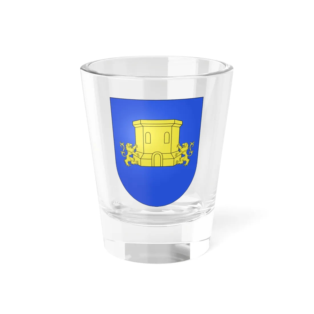 Blason Es famille Alzubide Irun (Spain) (Coat of Arms) Shot Glass 1.5oz 1.5oz - Go Mug Yourself
