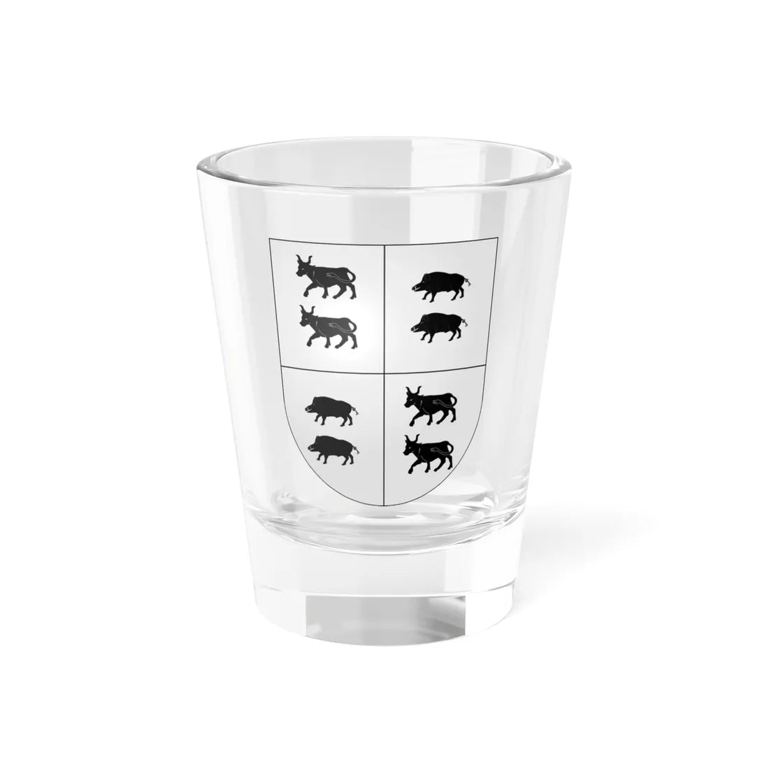 Blason Es famille Amaza Cinco Villas (Spain) (Coat of Arms) Shot Glass 1.5oz 1.5oz - Go Mug Yourself