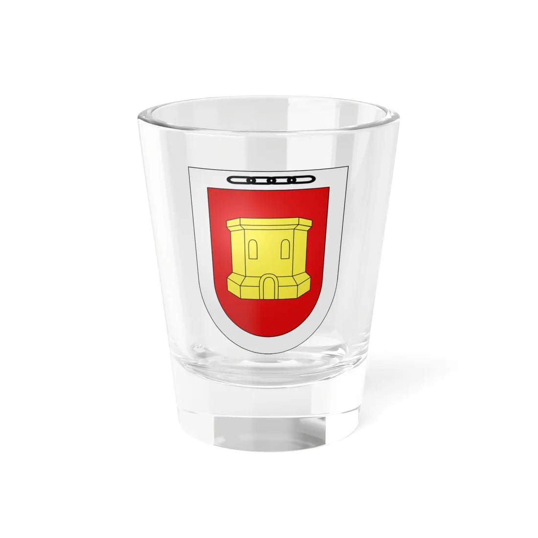 Blason Es famille Amescoa Navarre (Spain) (Coat of Arms) Shot Glass 1.5oz 1.5oz - Go Mug Yourself