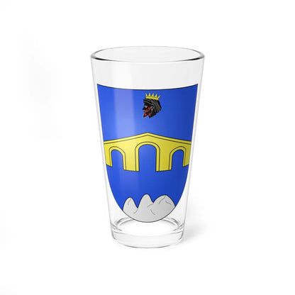 Blason Es famille Amigot Roncal (Spain) (Coat of Arms) Pint Glass 16oz 16oz - Go Mug Yourself