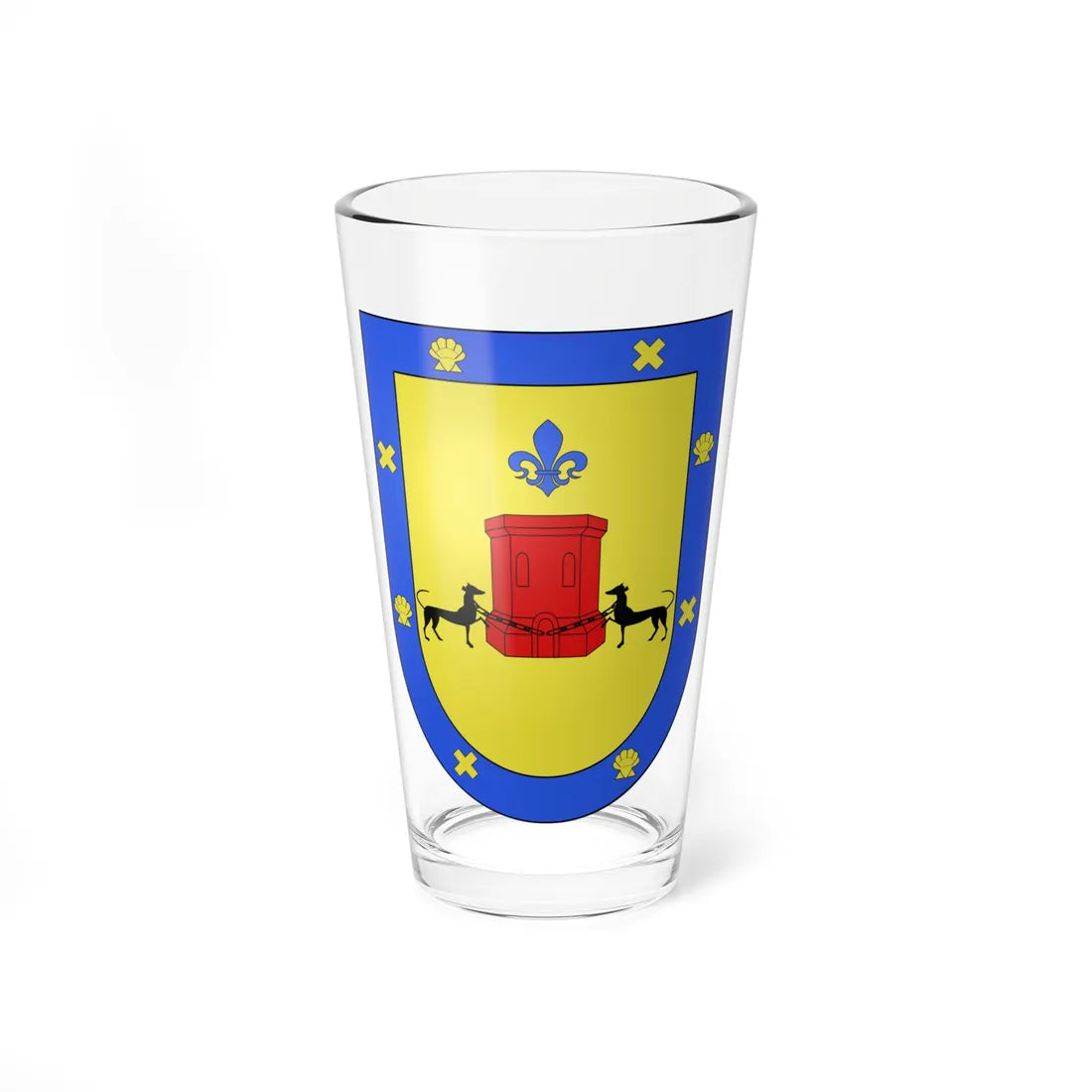 Blason Es famille Aragorry-d-Iranda Guipuscoa (Spain) (Coat of Arms) Pint Glass 16oz 16oz - Go Mug Yourself