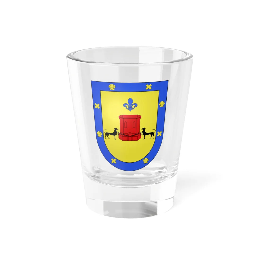 Blason Es famille Aragorry-d-Iranda Guipuscoa (Spain) (Coat of Arms) Shot Glass 1.5oz 1.5oz - Go Mug Yourself