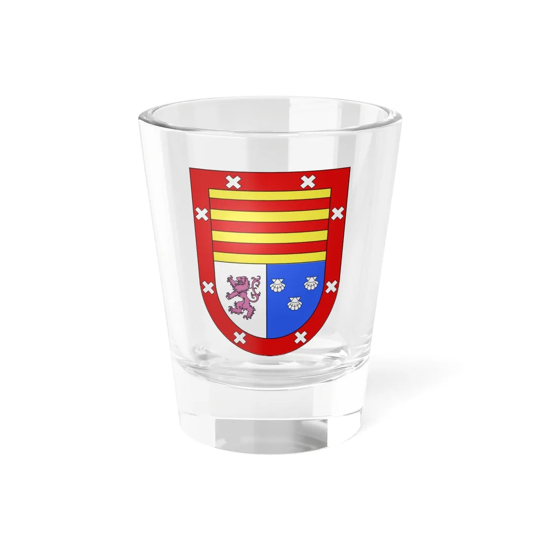 Blason Es famille Artajona Navarre (Spain) (Coat of Arms) Shot Glass 1.5oz 1.5oz - Go Mug Yourself