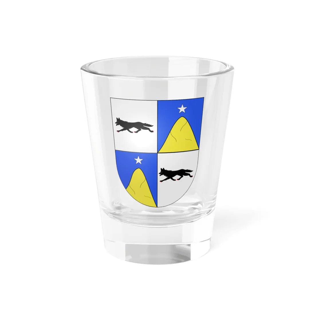 Blason Es famille Atxekolanda Alava (Spain) (Coat of Arms) Shot Glass 1.5oz 1.5oz - Go Mug Yourself