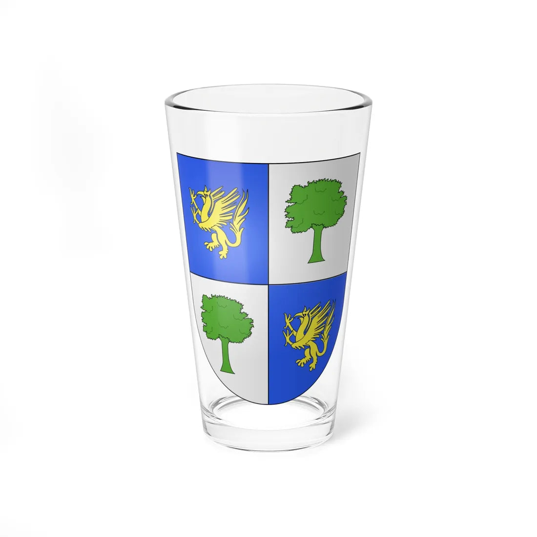 Blason Es famille Azpilcueta Baztan (Spain) (Coat of Arms) Pint Glass 16oz 16oz - Go Mug Yourself