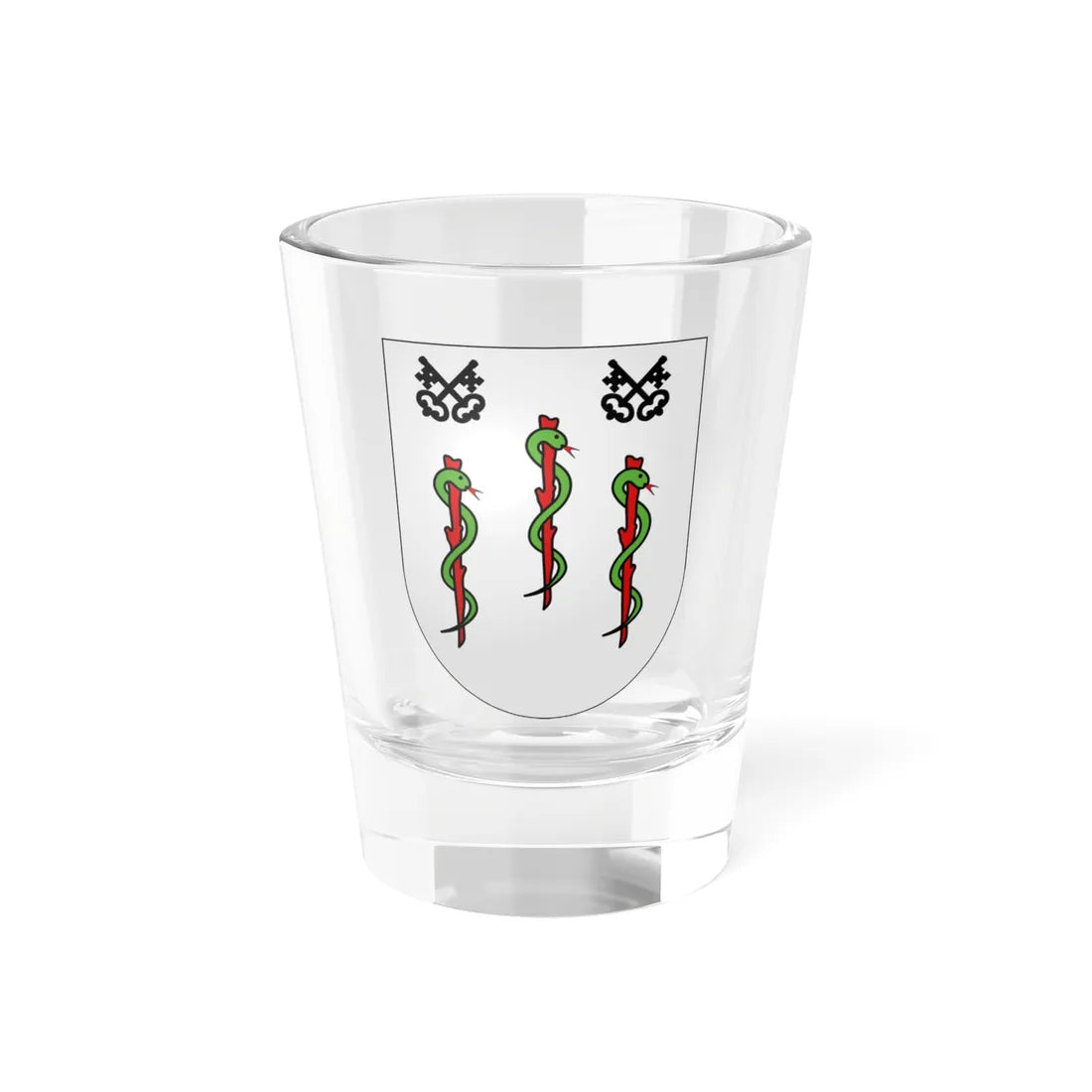 Blason Es famille Azteazu Guipuscoa (Spain) (Coat of Arms) Shot Glass 1.5oz 1.5oz - Go Mug Yourself