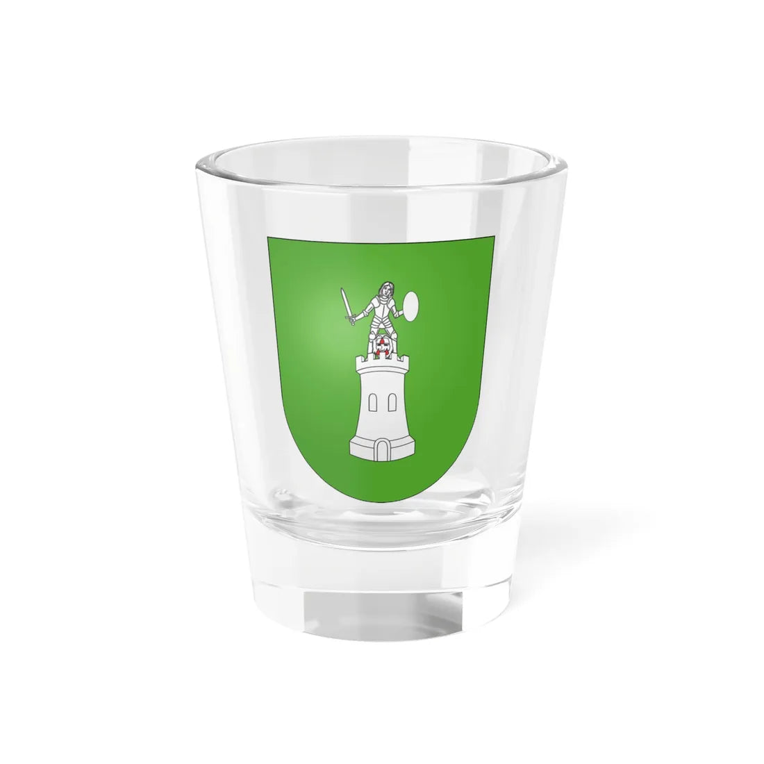 Blason Es famille Aztiazaran Guipuscoa (Spain) (Coat of Arms) Shot Glass 1.5oz 1.5oz - Go Mug Yourself