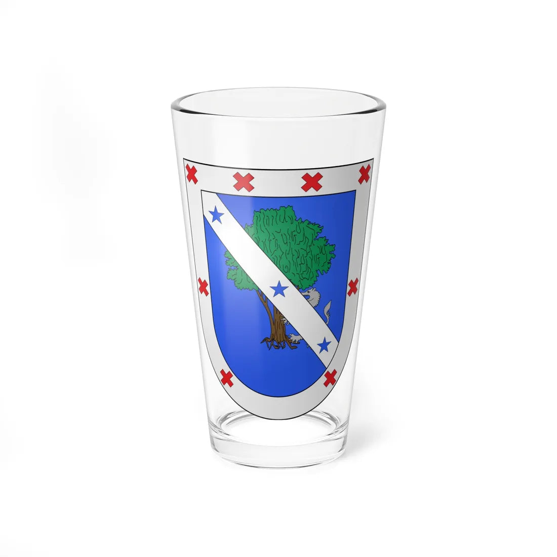 Blason Es famille Barandiaran Guipuscoa (Spain) (Coat of Arms) Pint Glass 16oz 16oz - Go Mug Yourself