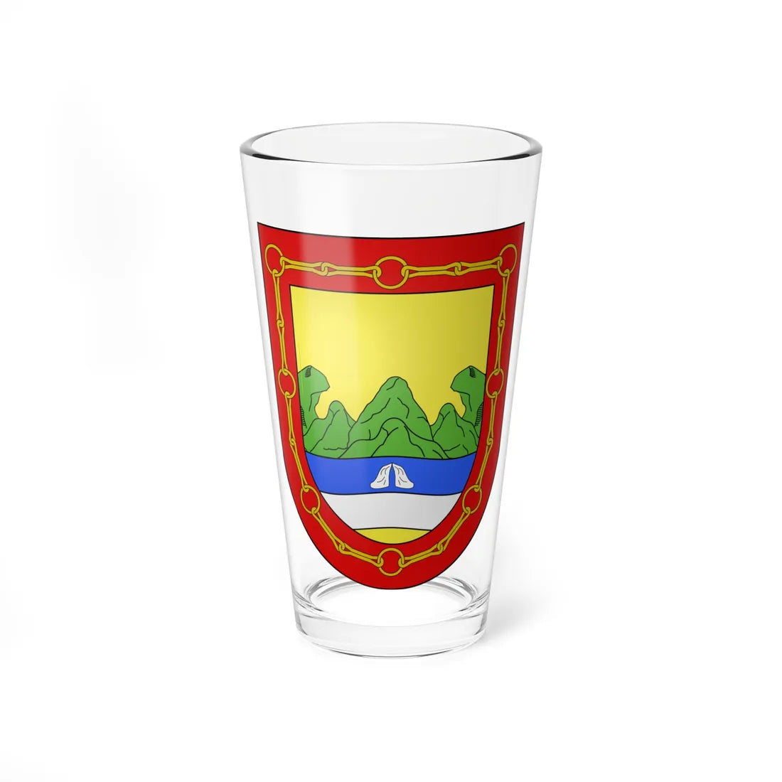 Blason Es famille Basauri Guipuscoa (Spain) (Coat of Arms) Pint Glass 16oz 16oz - Go Mug Yourself