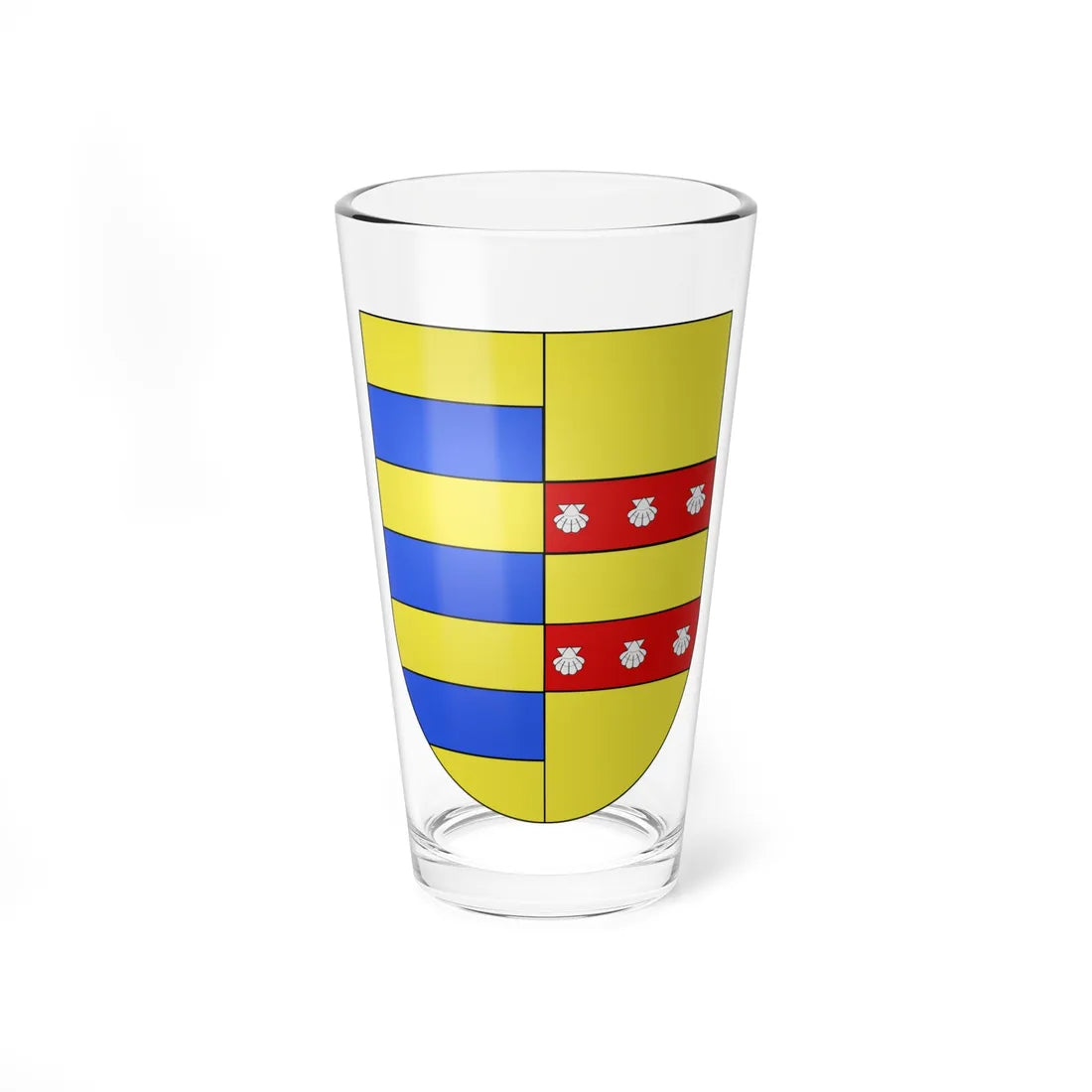 Blason Es famille Baset Navarre (Spain) (Coat of Arms) Pint Glass 16oz 16oz - Go Mug Yourself