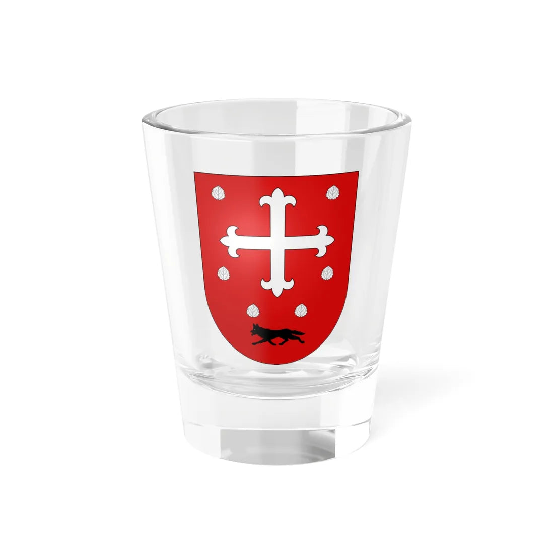 Blason Es famille Basterrechea Fontarrabie (Spain) (Coat of Arms) Shot Glass 1.5oz 1.5oz - Go Mug Yourself