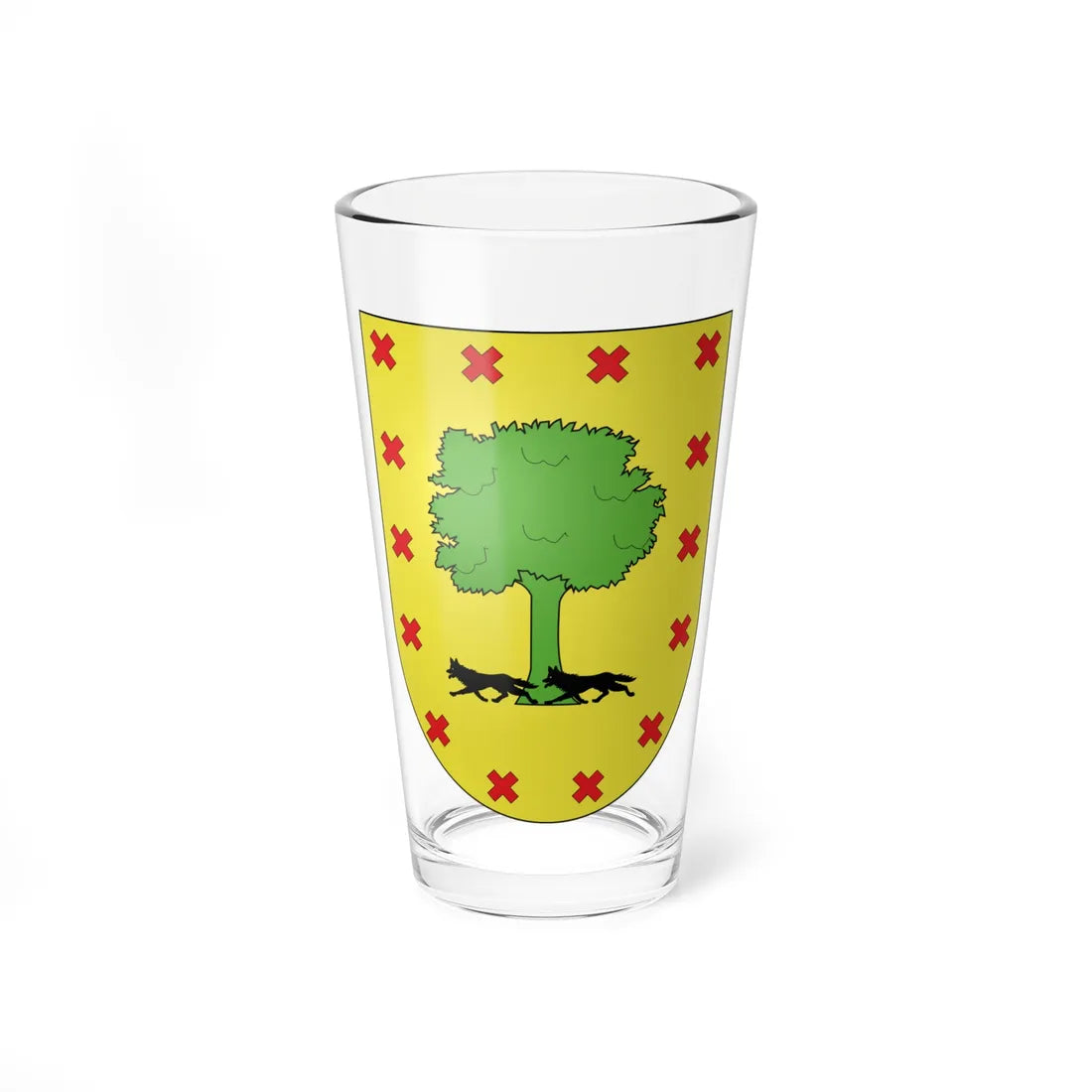 Blason Es famille Beasoain Navarre (Spain) (Coat of Arms) Pint Glass 16oz 16oz - Go Mug Yourself