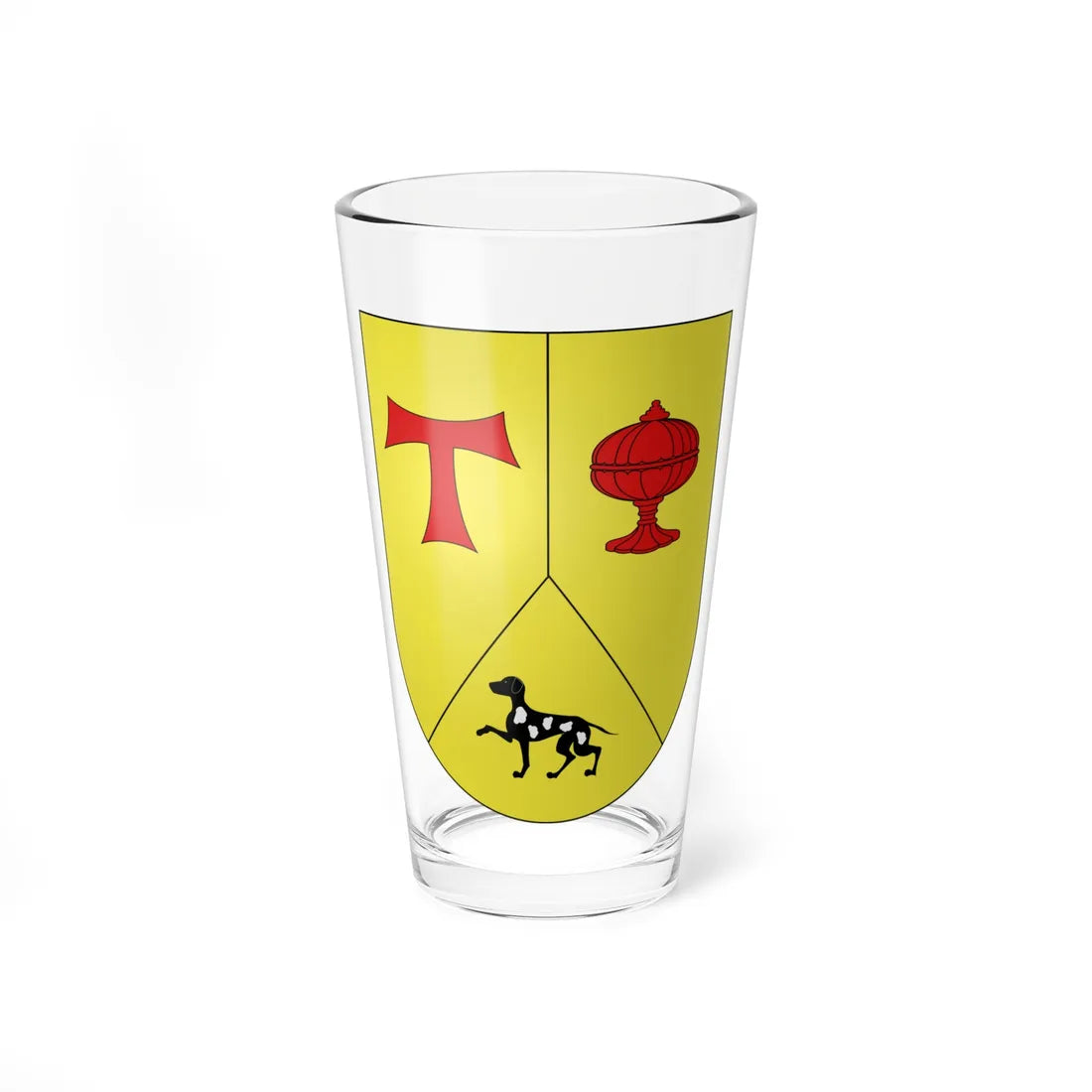 Blason Es famille Bernal Navarre (Spain) (Coat of Arms) Pint Glass 16oz 16oz - Go Mug Yourself