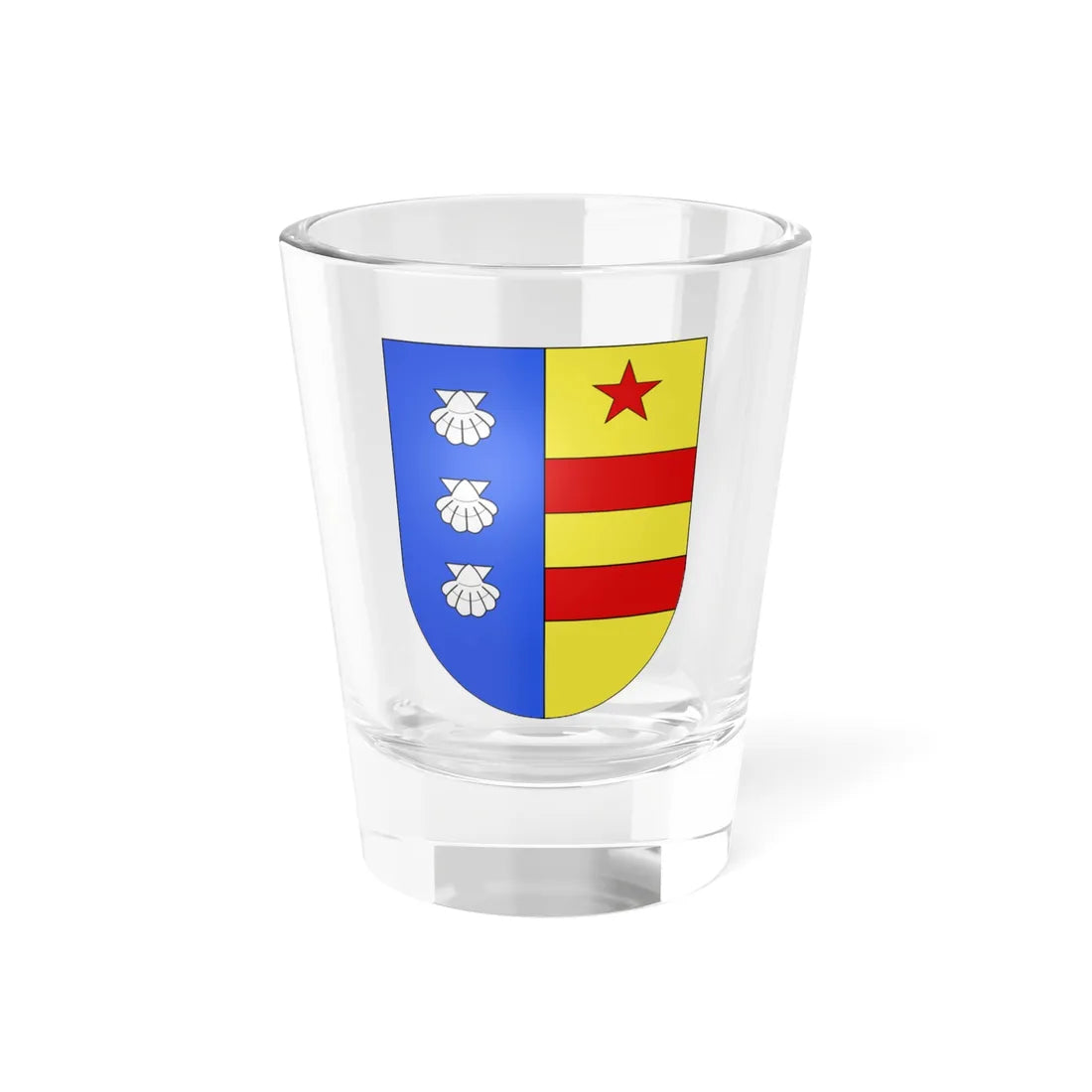 Blason Es famille Beunza Navarre (Spain) (Coat of Arms) Shot Glass 1.5oz 1.5oz - Go Mug Yourself