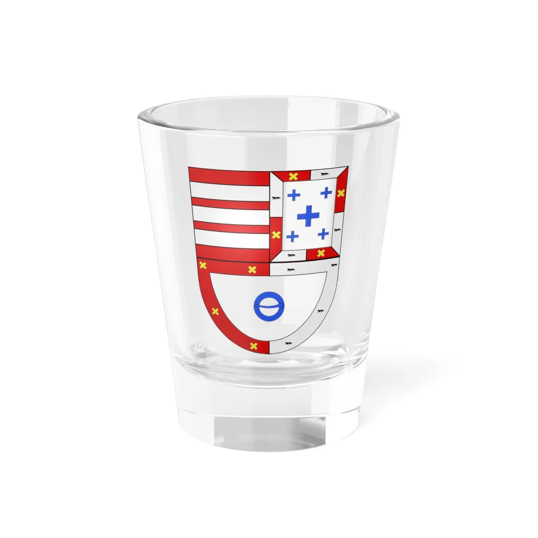 Blason Es famille Caparroso Navarre (Spain) (Coat of Arms) Shot Glass 1.5oz 1.5oz - Go Mug Yourself