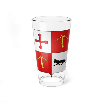 Blason Es famille Donguillen Navarre (Spain) (Coat of Arms) Pint Glass 16oz 16oz - Go Mug Yourself