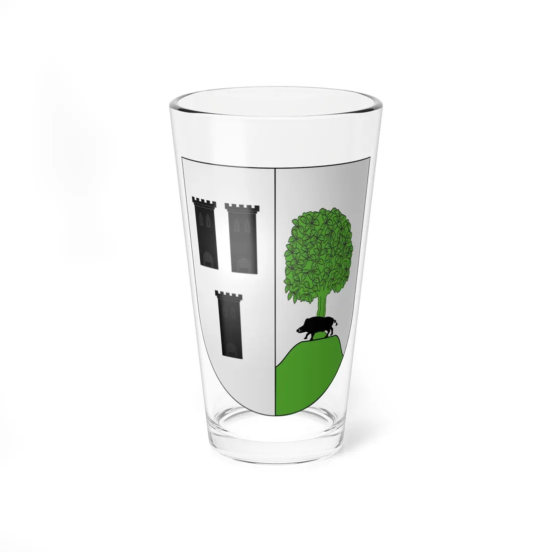 Blason Es famille Eguina Navarre (Spain) (Coat of Arms) Pint Glass 16oz 16oz - Go Mug Yourself