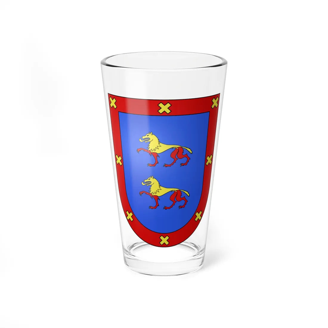 Blason Es famille Eulate Navarre (Spain) (Coat of Arms) Pint Glass 16oz - Go Mug Yourself