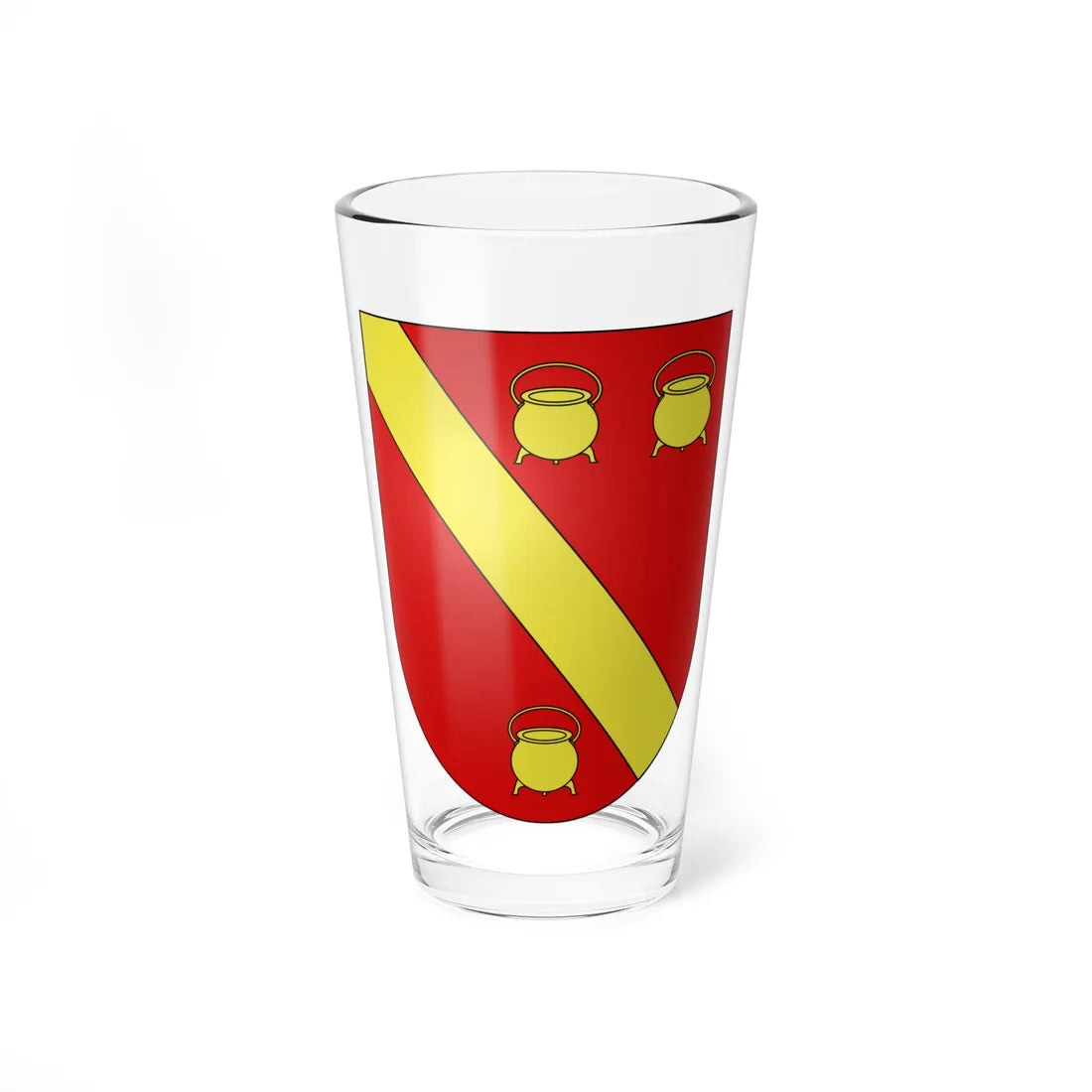 Blason Es famille Iza Navarre (Spain) (Coat of Arms) Pint Glass 16oz 16oz - Go Mug Yourself