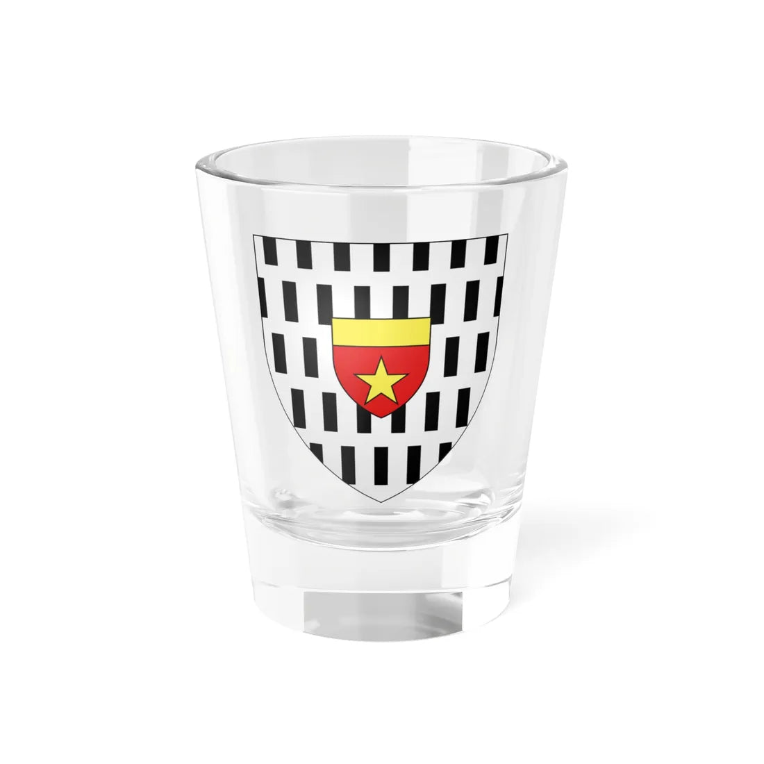 Blason fam fr LAllemand (France) (Coat of Arms) Shot Glass 1.5oz 1.5oz - Go Mug Yourself