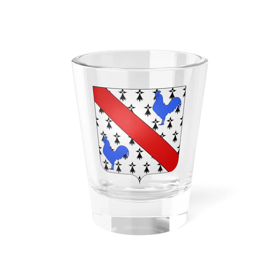 Blason fam uk-fr Law de Lauriston (Scotland) (Coat of Arms) Shot Glass 1.5oz 1.5oz - Go Mug Yourself