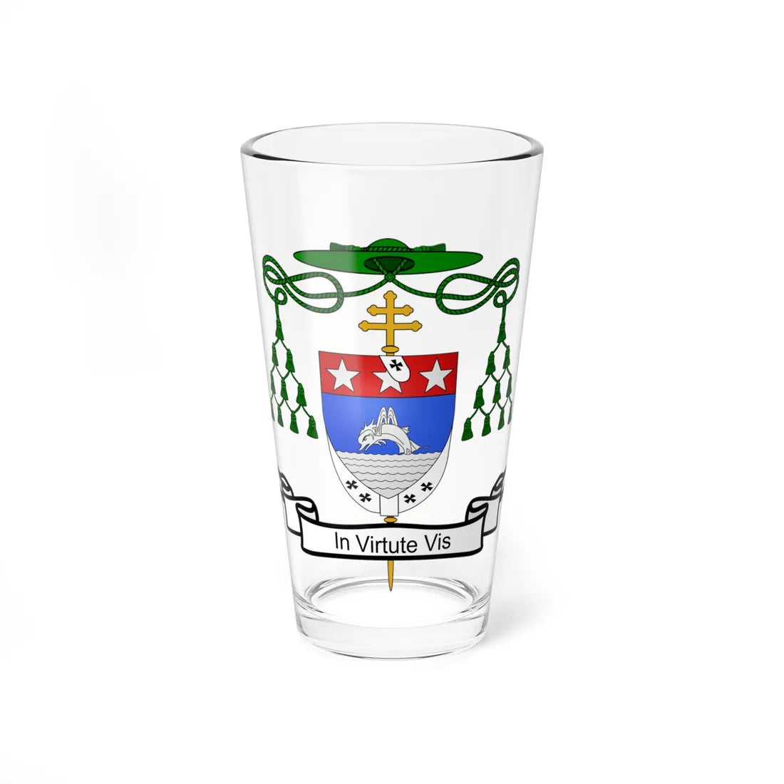 Blason Famille Affre de Saint Rome (France) (Coat of Arms) Pint Glass 16oz 16oz - Go Mug Yourself