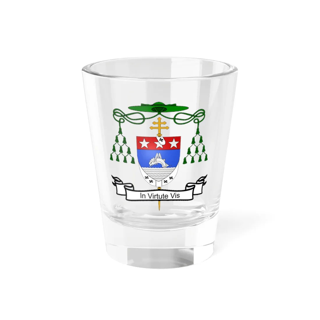 Blason Famille Affre de Saint Rome (France) (Coat of Arms) Shot Glass 1.5oz 1.5oz - Go Mug Yourself