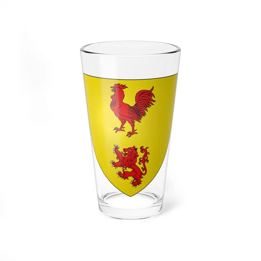 Blason Famille Alacoque (France) (Coat of Arms) Pint Glass 16oz 16oz - Go Mug Yourself