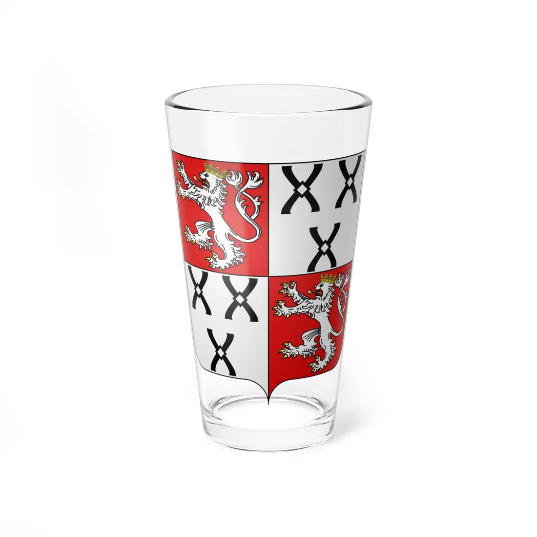 Blason famille be de Francquen (Belgium) (Coat of Arms) Pint Glass 16oz 16oz - Go Mug Yourself