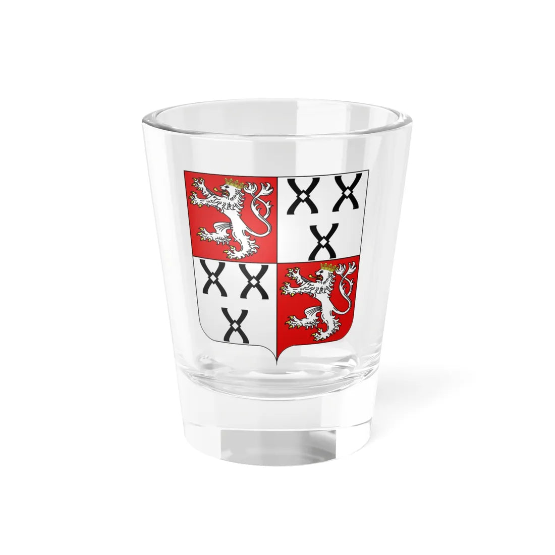 Blason famille be de Francquen (Belgium) (Coat of Arms) Shot Glass 1.5oz 1.5oz - Go Mug Yourself