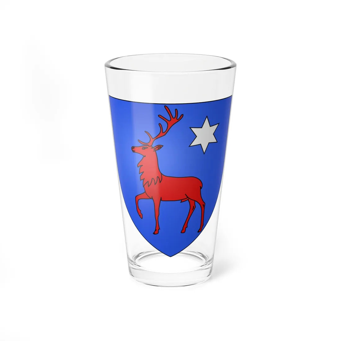 Blason famille ch de Cerjat Pays de Vaud (Switzerland) (Coat of Arms) Pint Glass 16oz 16oz - Go Mug Yourself