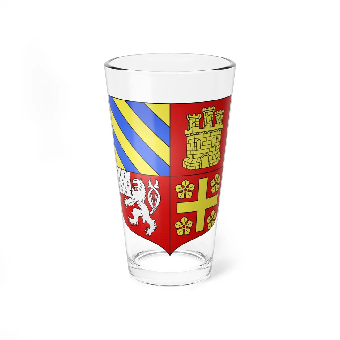 Blason famille fr Adhémar de Grignan 2 (France) (Coat of Arms) Pint Glass 16oz - Go Mug Yourself